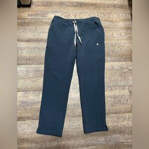 Figs Blue Cargo Pants with Elastic Waistband